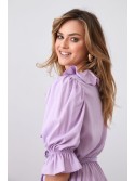 Subtle dress with ruffles at the neckline, lilac 30440 - Online store - Boutique